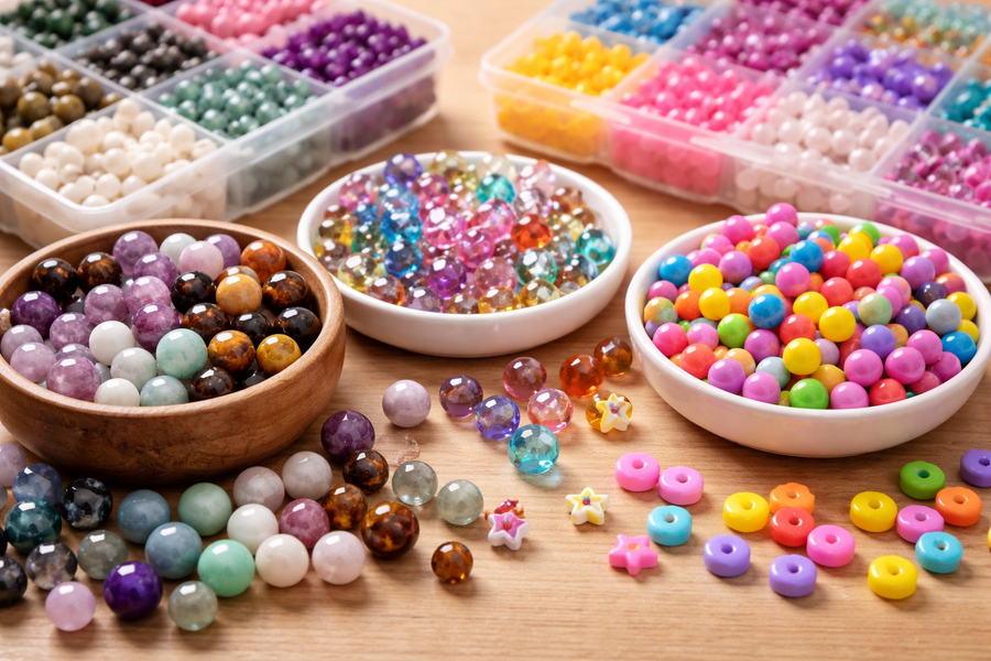 Perles naturelles pour bracelet élastique