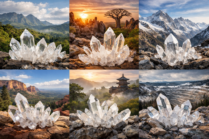 Gisements de Cristal de Roche dans le monde
