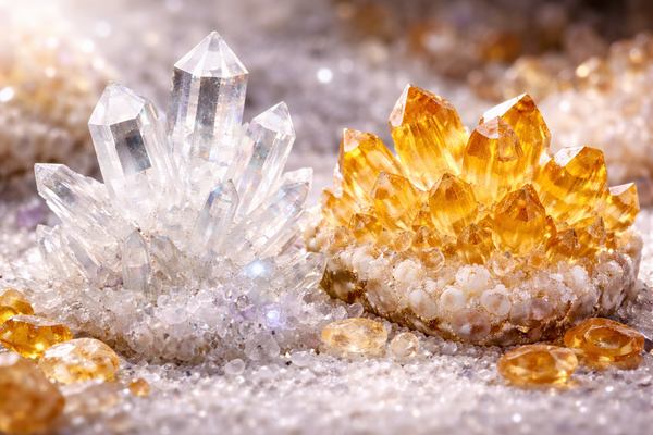 Cristal de Roche et Citrine