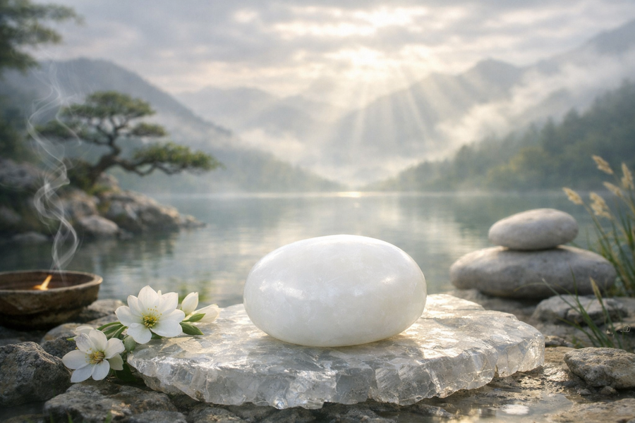 Jade blanc pierre de sagesse et de clarté mentale