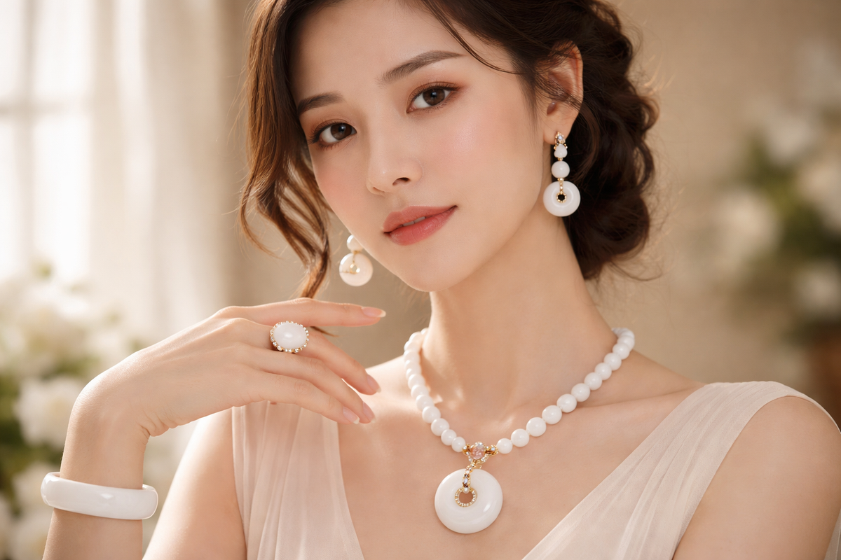 Porter le jade blanc en bijoux