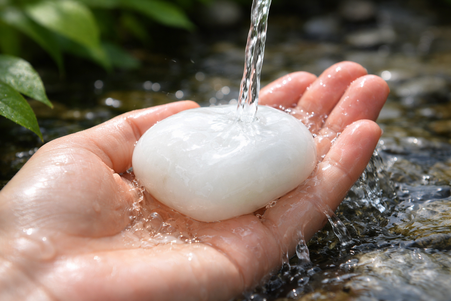 Purification du jade blanc à l’eau claire