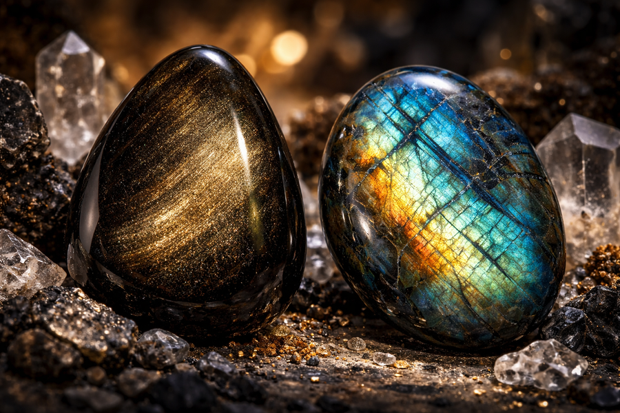 Obsidienne dorée et Labradorite