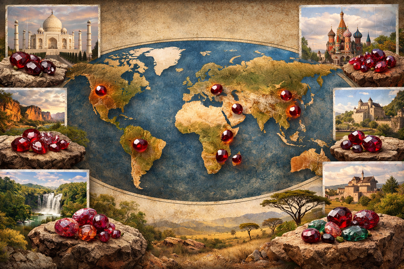 Gisements de Grenat dans le monde