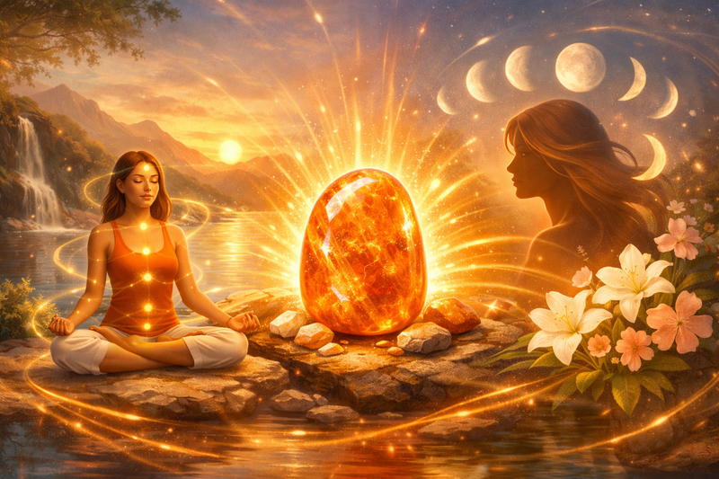 Pierre de Lune Orange et vitalité énergétique