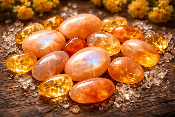 Pierre de Lune Orange et Citrine