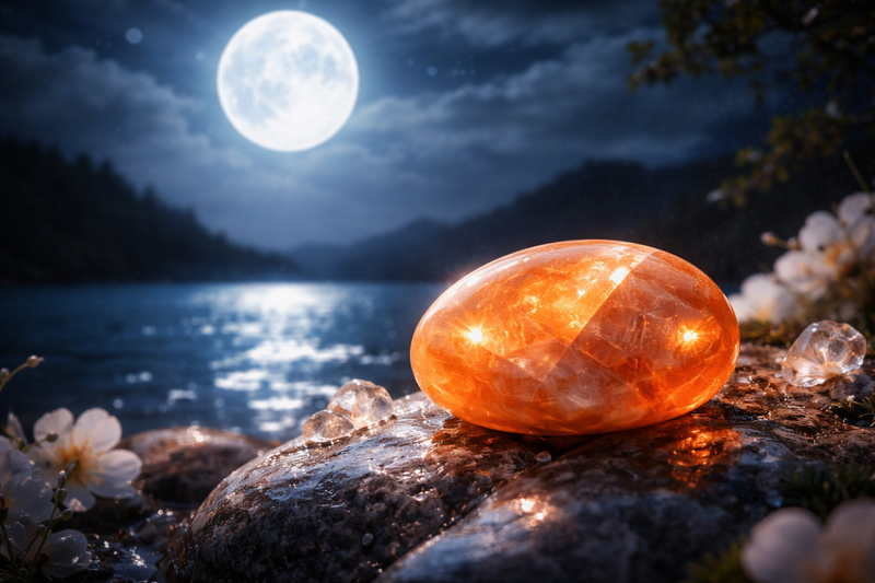 Rechargement lunaire de la Pierre de Lune Orange