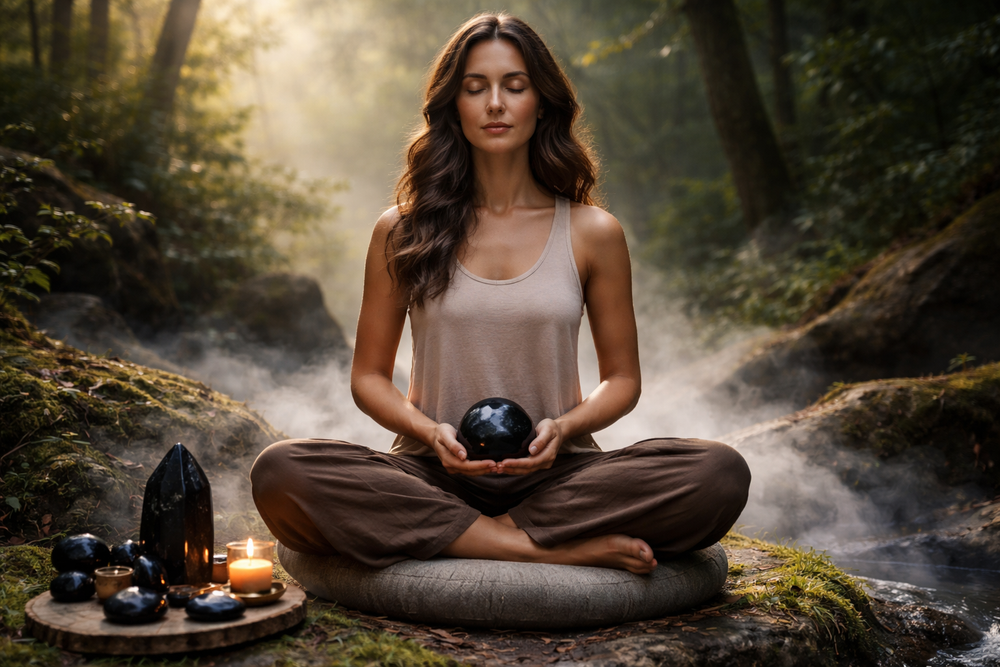 Obsidienne Noire en méditation