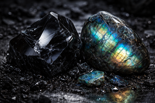 Obsidienne Noire et Labradorite