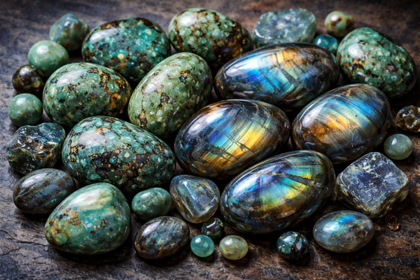Turquoise Africaine et Labradorite