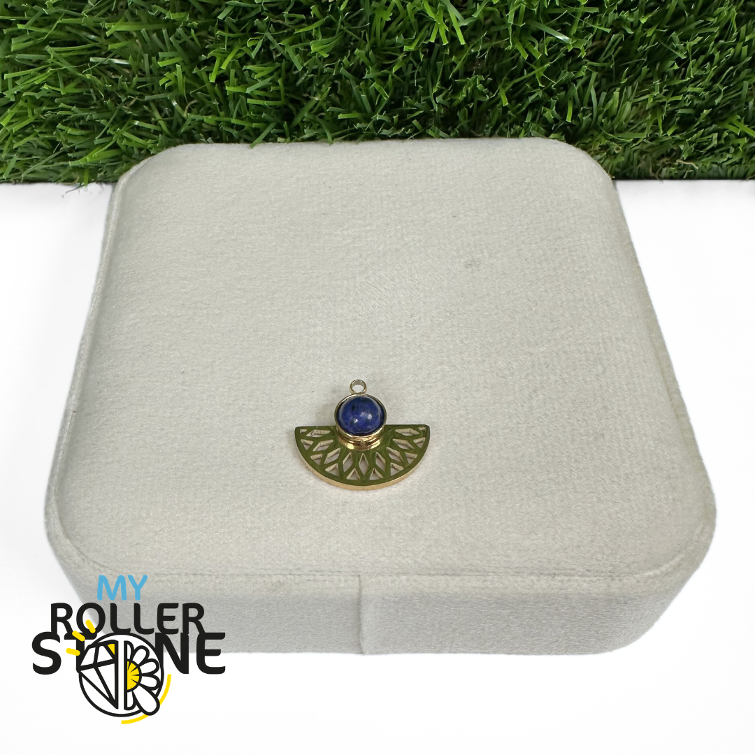 Pendentif Pierre Demi Rond en Acier Inoxydable