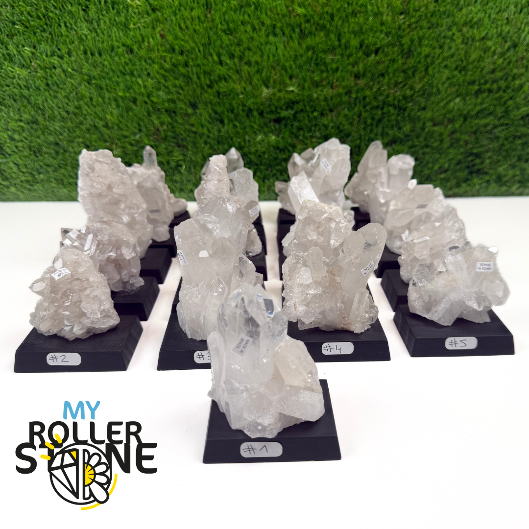 Cristal de roche sur support bois