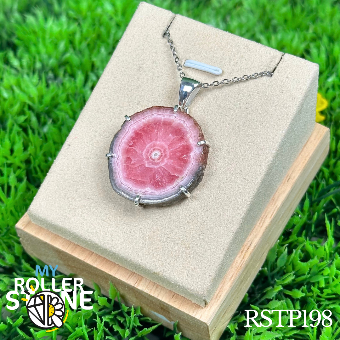 Pendentif en argent Rhodochrosite