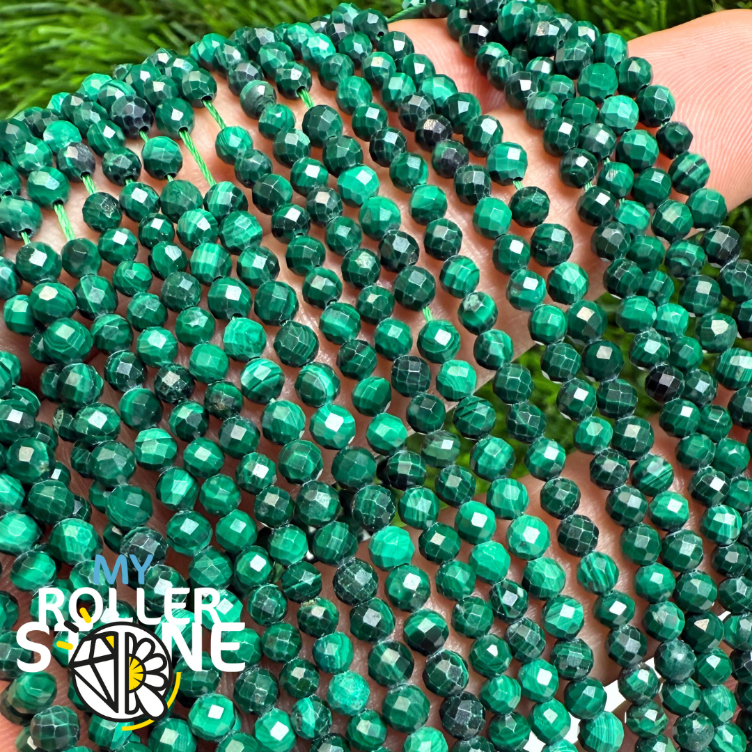 Perle facettée Malachite 5A - Perles