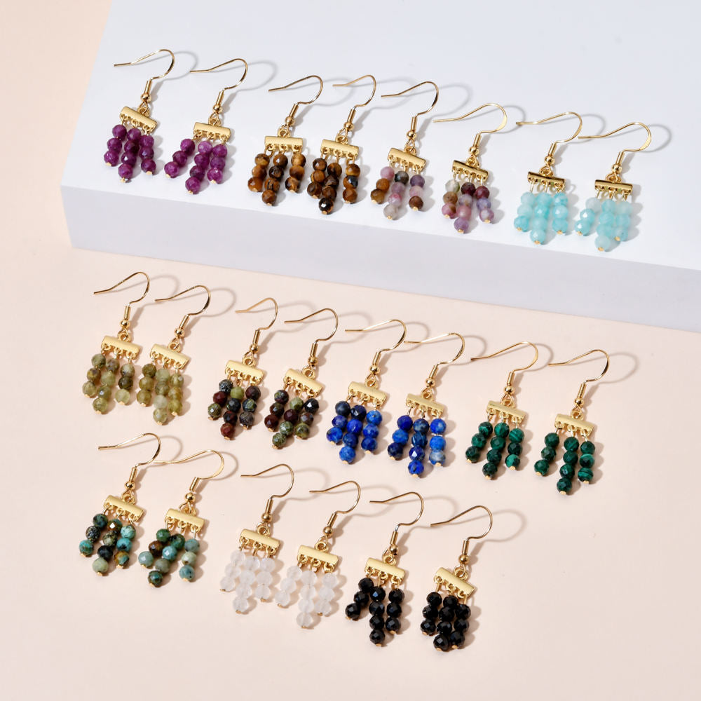 Boucles d'Oreilles Bohème Pierres naturelles