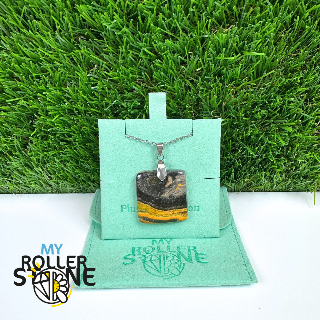 Pendentif Jaspe Bumblebee 5A Percé 5A