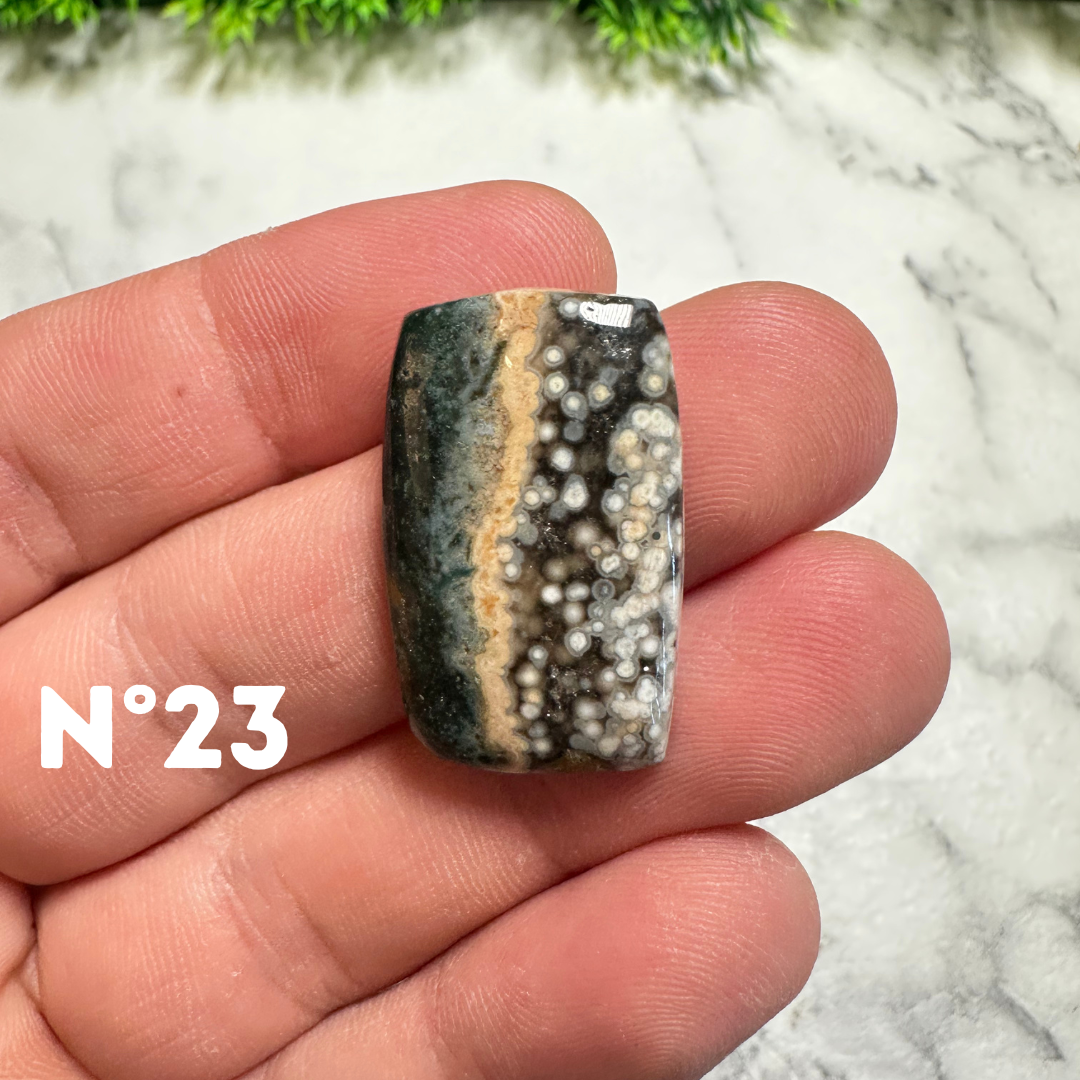 Cabochons Jaspe Océan forme libre