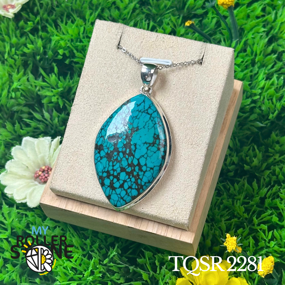 Pendentif Turquoise tibétaine #TQSP 2281