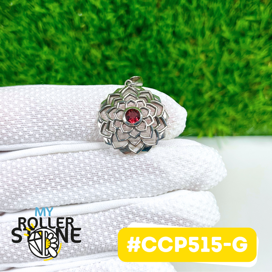 Pendentif Grenat Argent 925 #CCP515-G