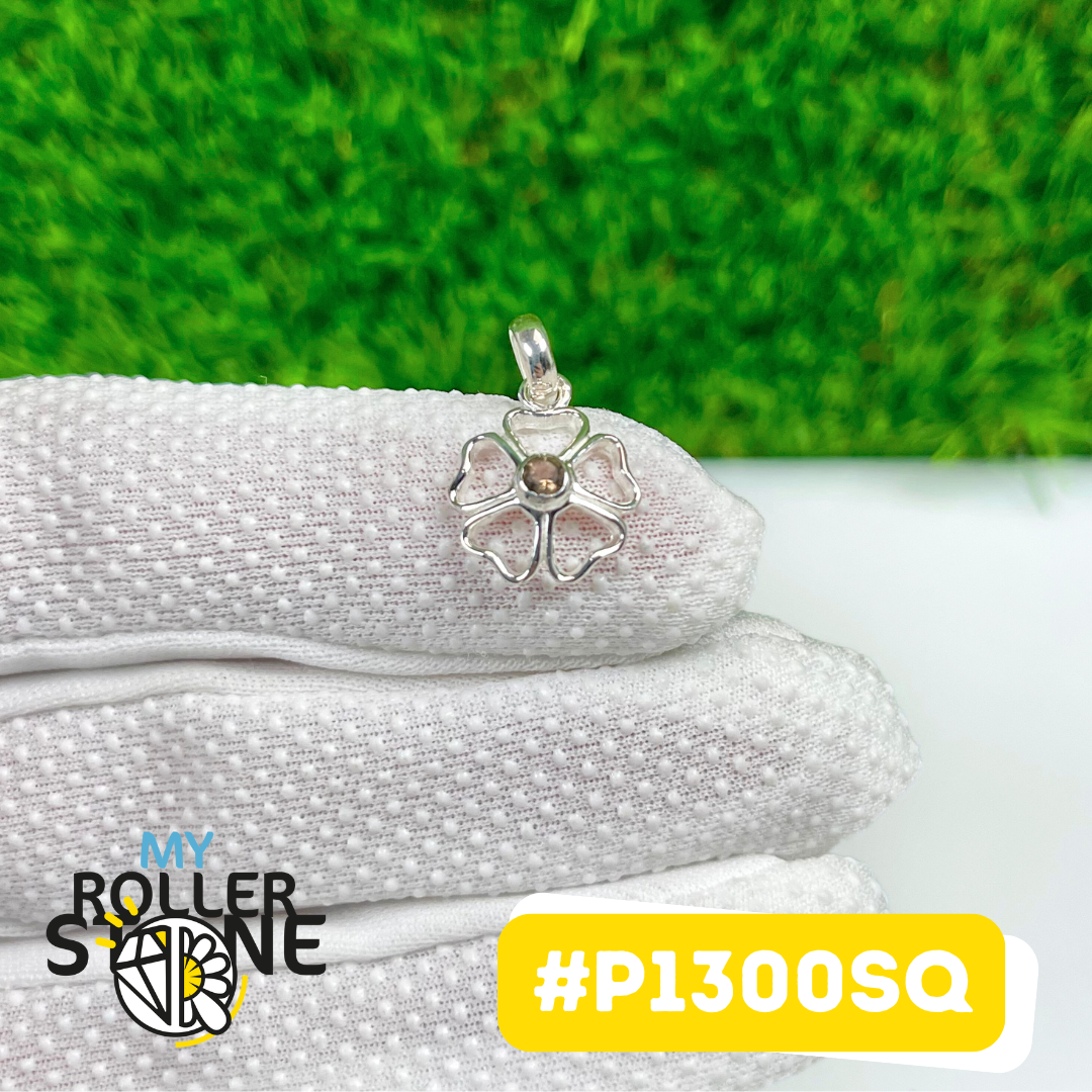 Pendentif Argent 925 Quartz fumé facetté #P1300SQ