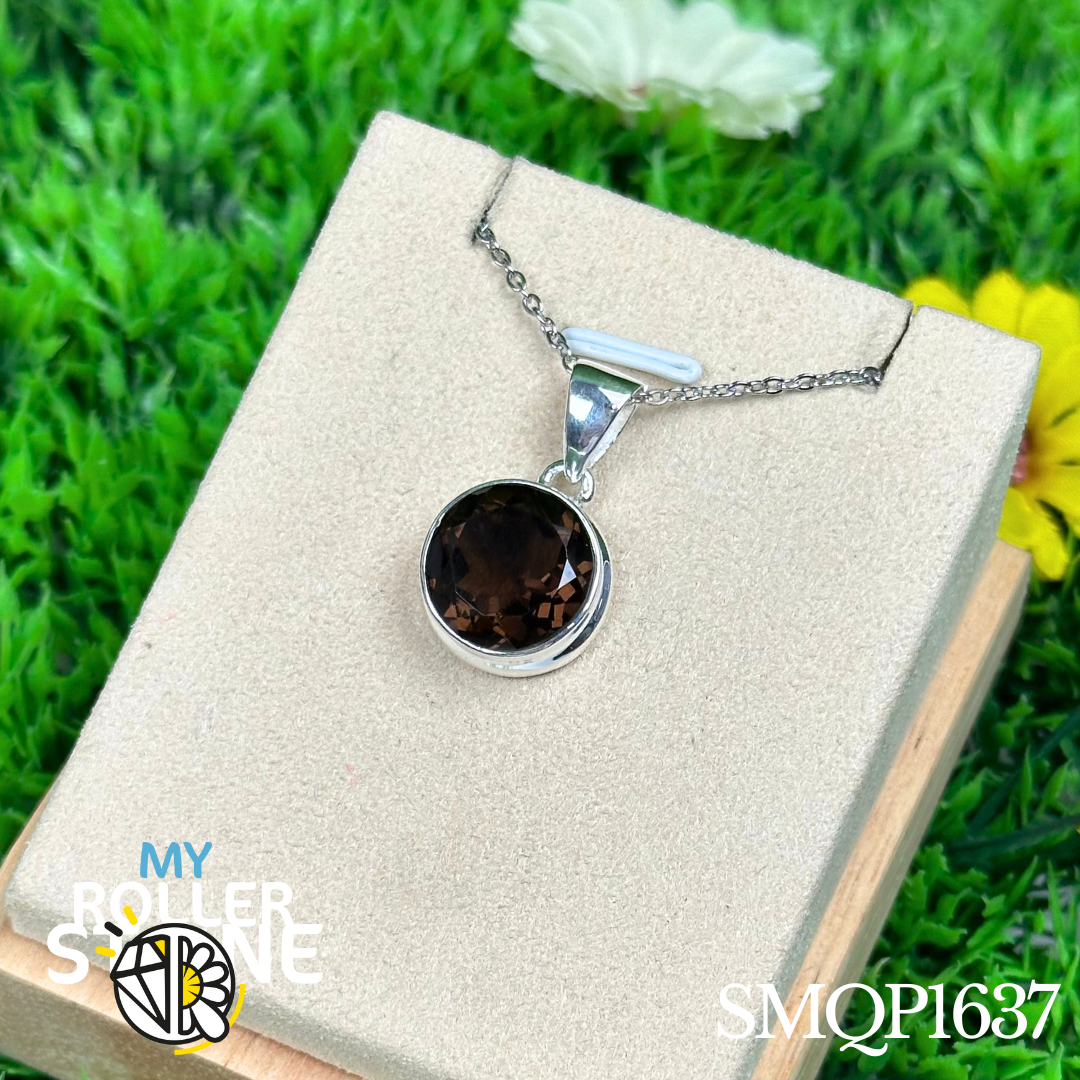 Pendentif en argent Quartz fumé