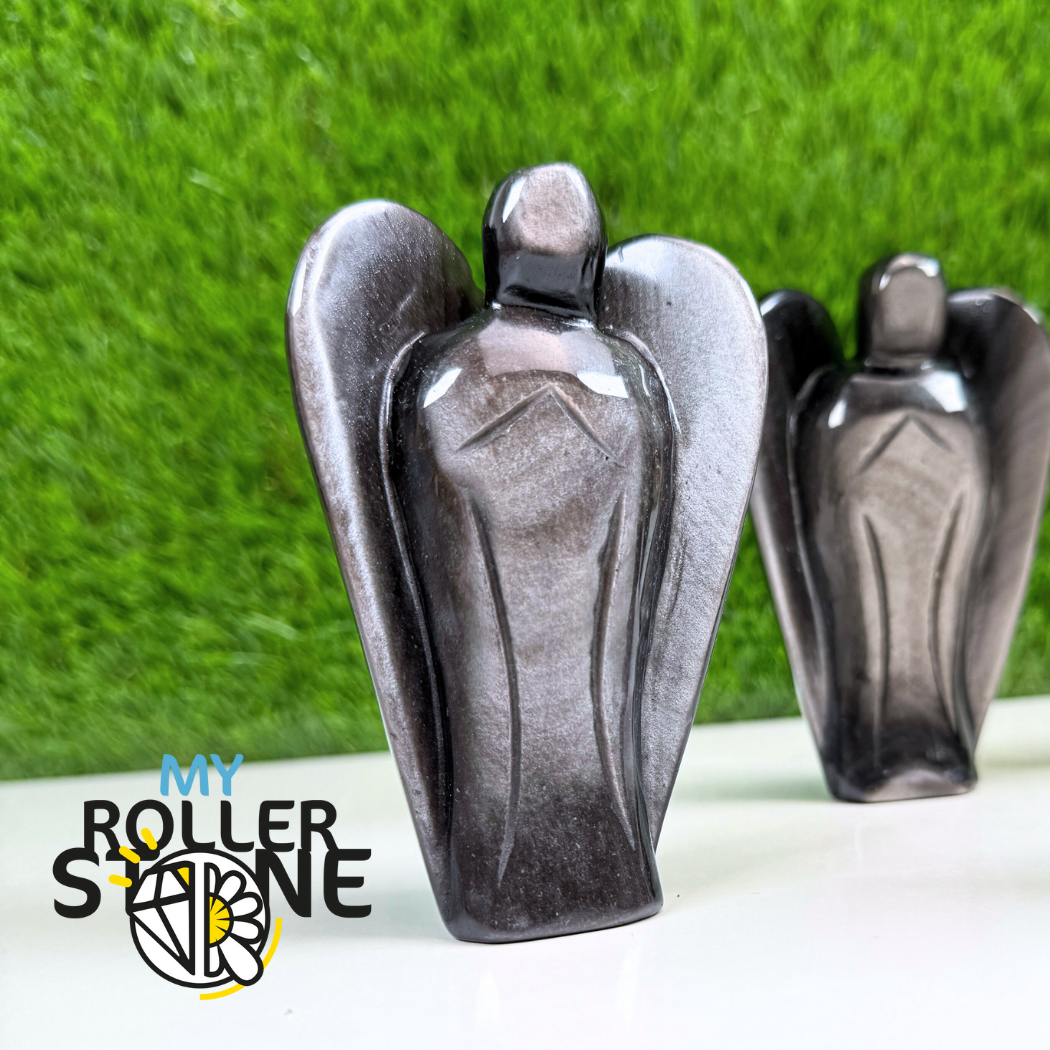 Ange en Obsidienne Argentée