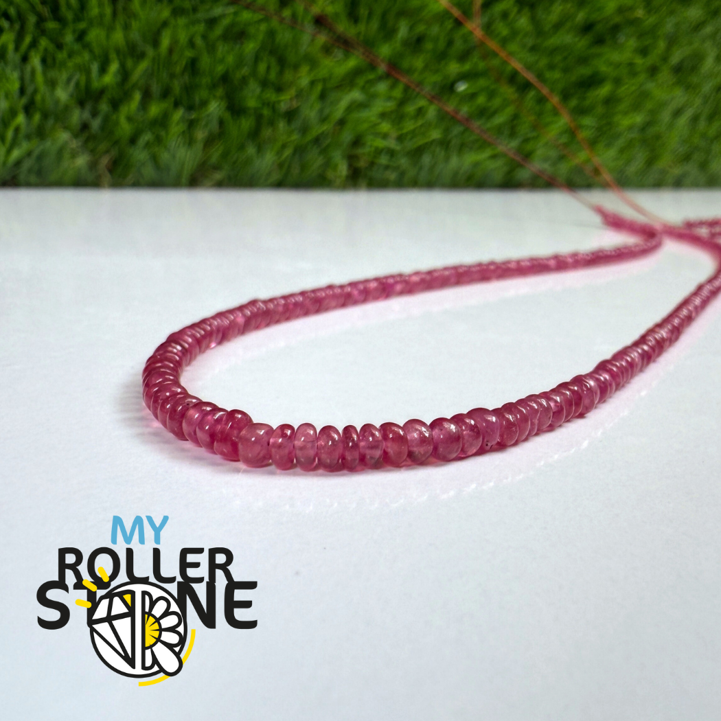 Perles de Rubis lisses – forme rondelle
