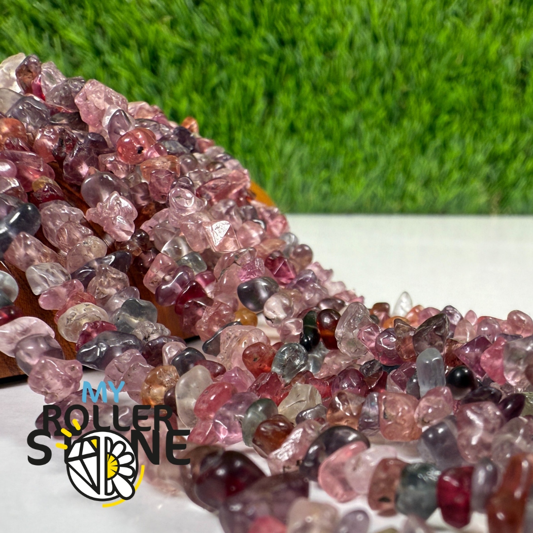 Perles Chips de Spinelle Multicolore lisses- 86cm