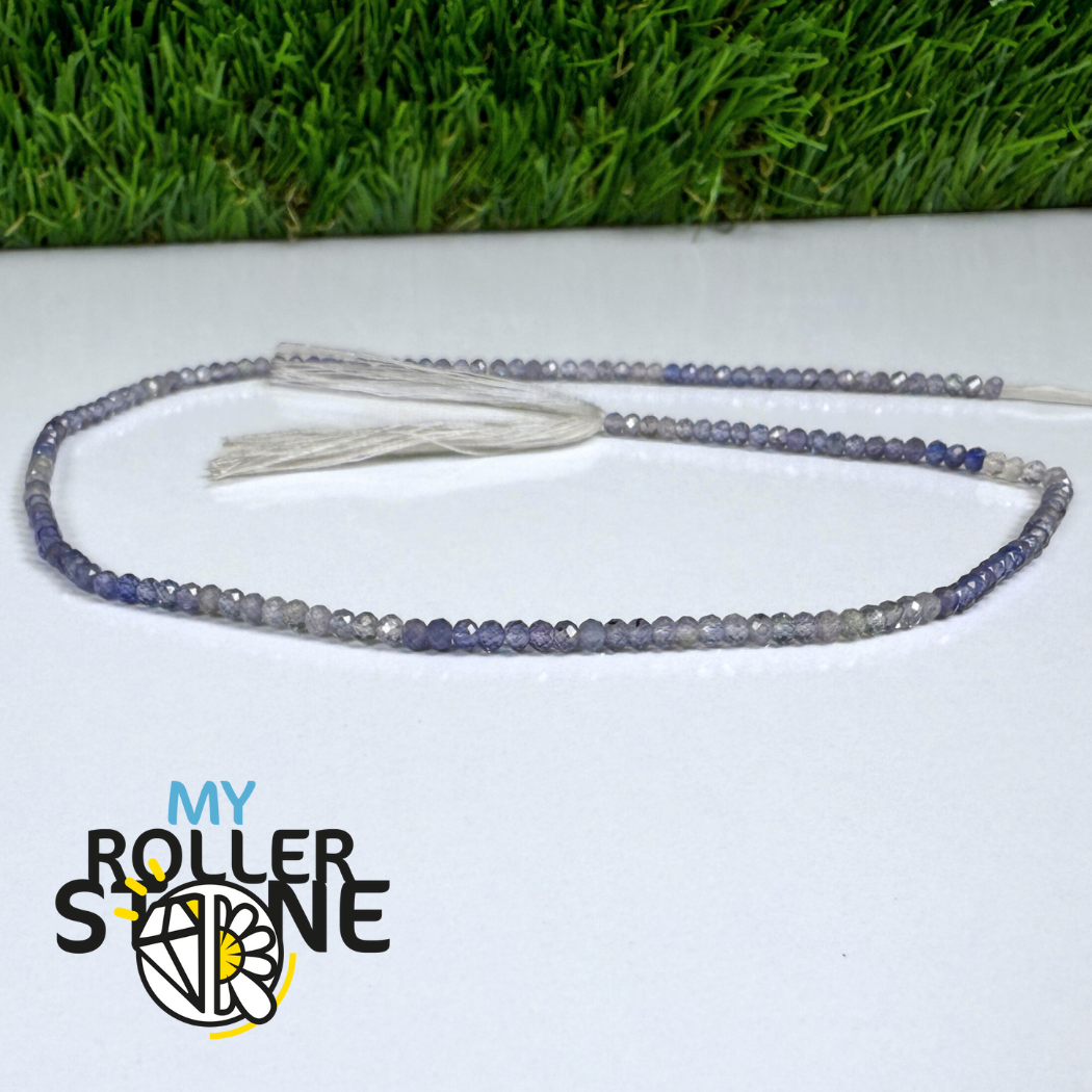 Perles de Tanzanite dégradées micro-facettées – forme rondelle