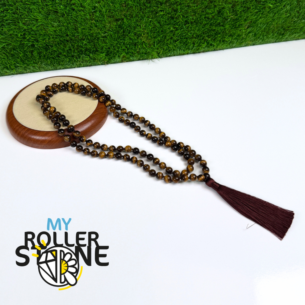 Mala 108 perles en œil de tigre My Roller Stone