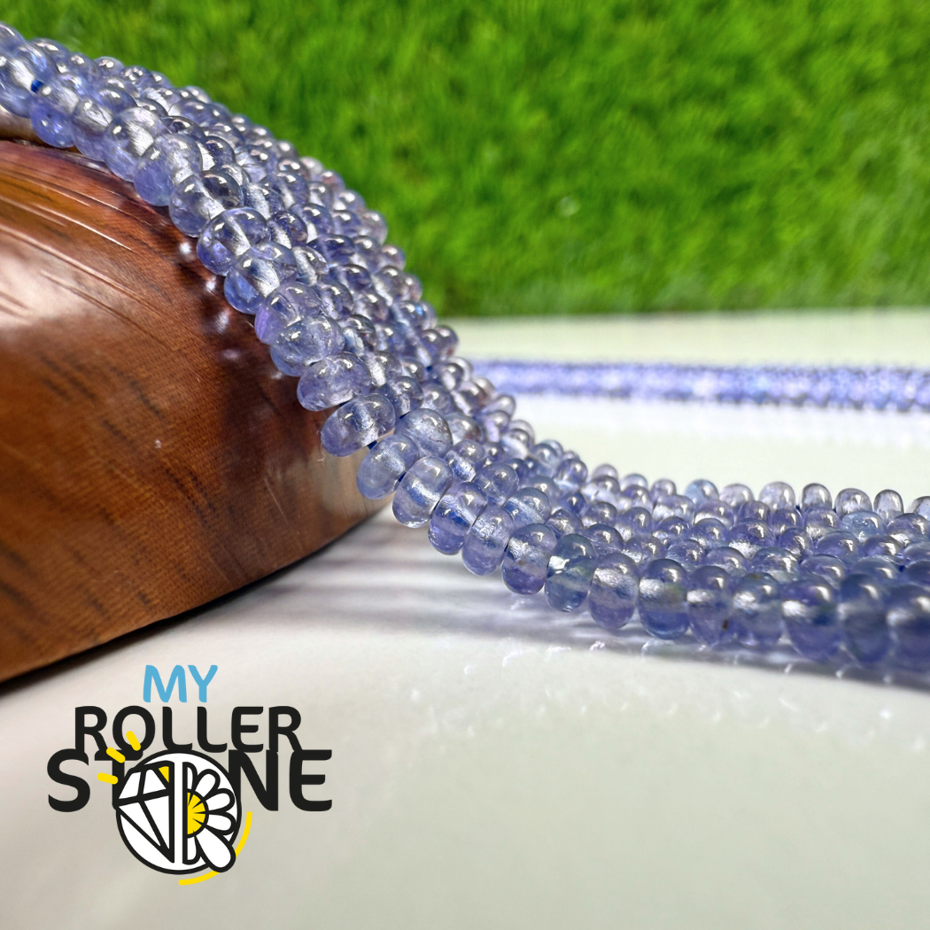 Perles de Tanzanite lisses – forme rondelle 7A+