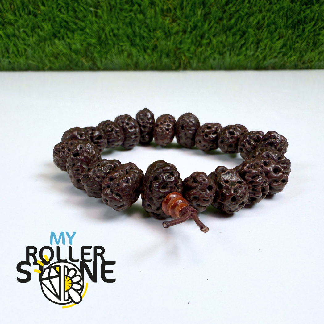 Bracelet Graines de Rudraksha noir