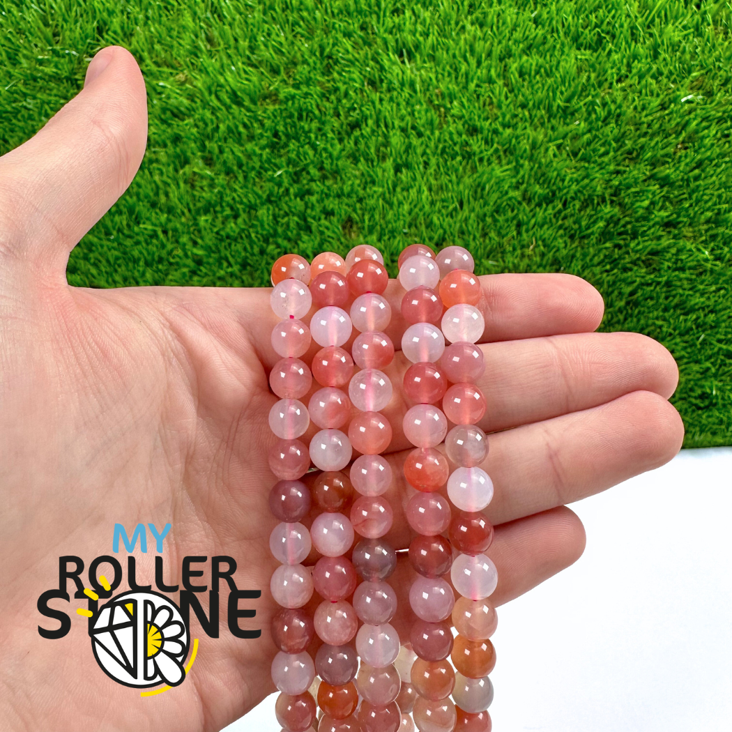 Perle Agate Multicolore Naturelle 5A