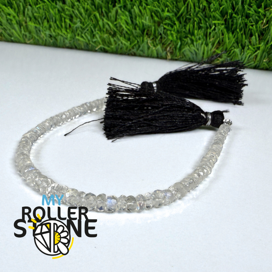 Perles de Pierre de Lune Arc-en-Ciel facettées – forme rondelle