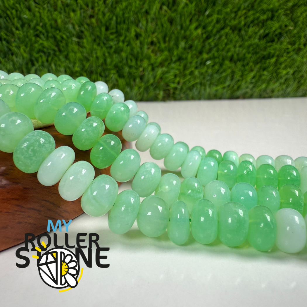 Perles d’Opale verte lisses – forme rondelle