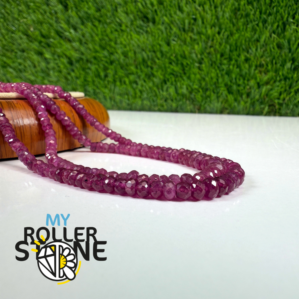 Perles de Rubis facettées – Fil de perles graduées