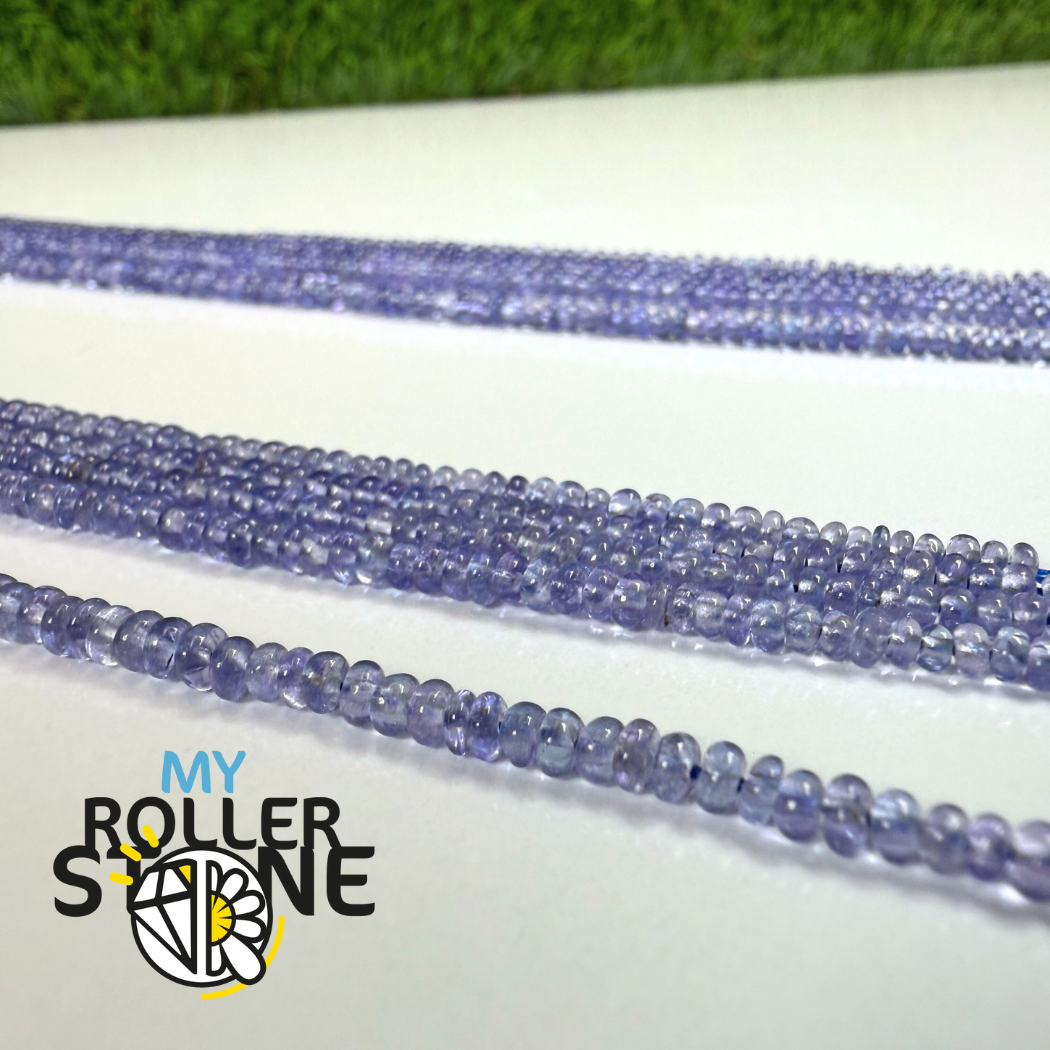 Perles de Tanzanite lisses – forme rondelle 7A+