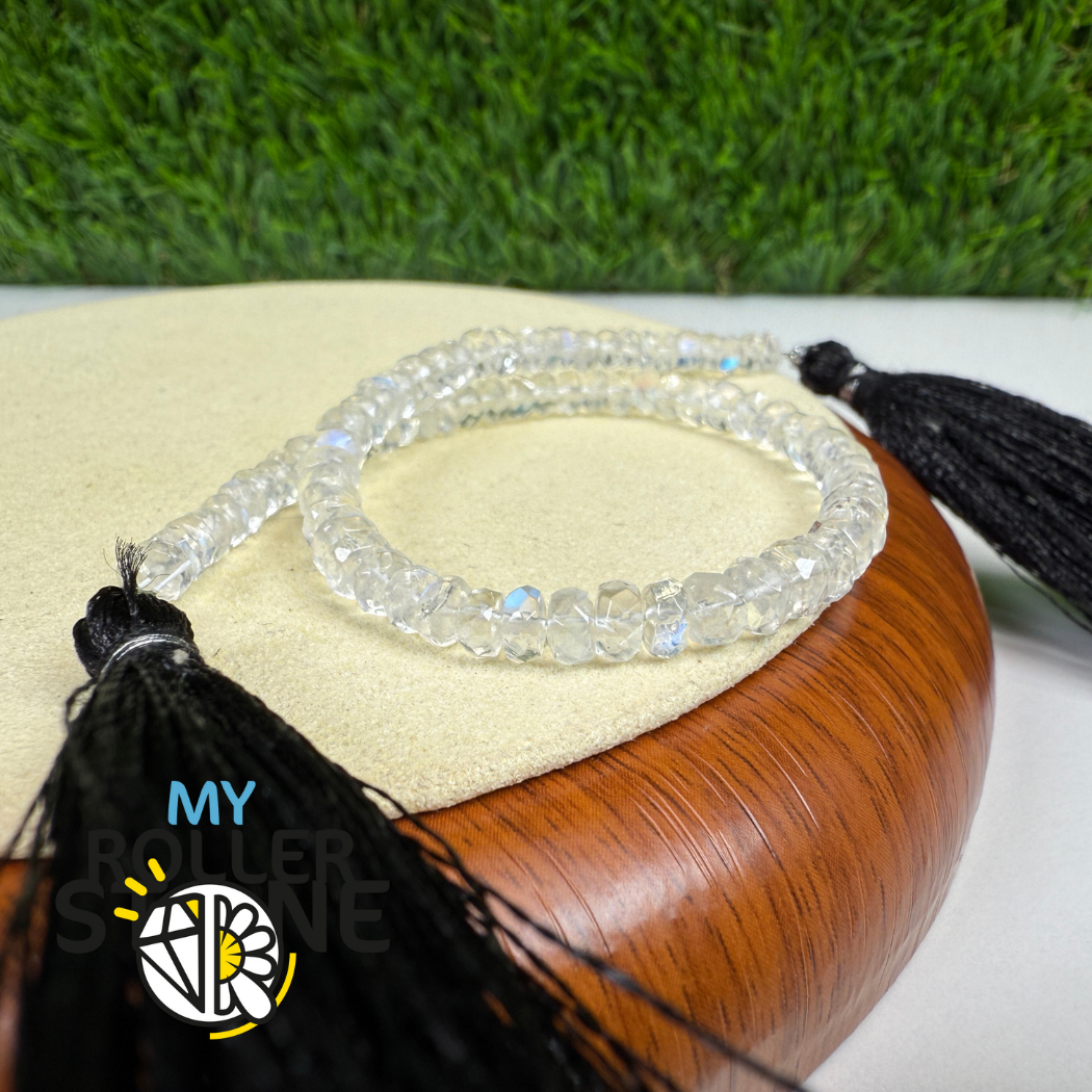 Perles de Pierre de Lune Arc-en-Ciel facettées – forme rondelle