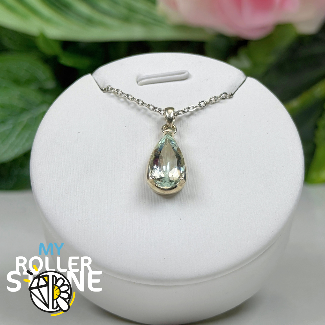 Pendentif Aigue-Marine du Brésil et Argent 925 #3