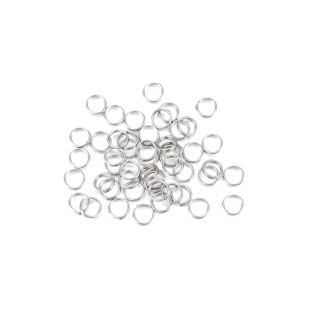 Anneau de Saut à Double Boucle Acier Inoxydable Argenté