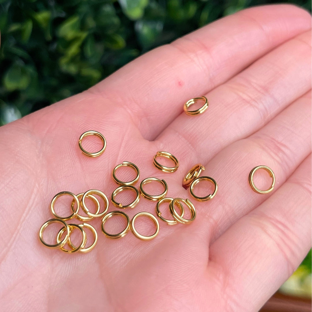 Anneau de Saut à Double Boucle Acier Inoxydable (Doré)