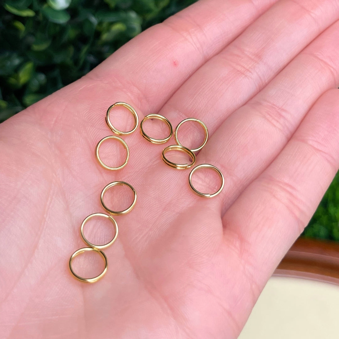 Anneau de Saut à Double Boucle Acier Inoxydable (Doré) 8 MM