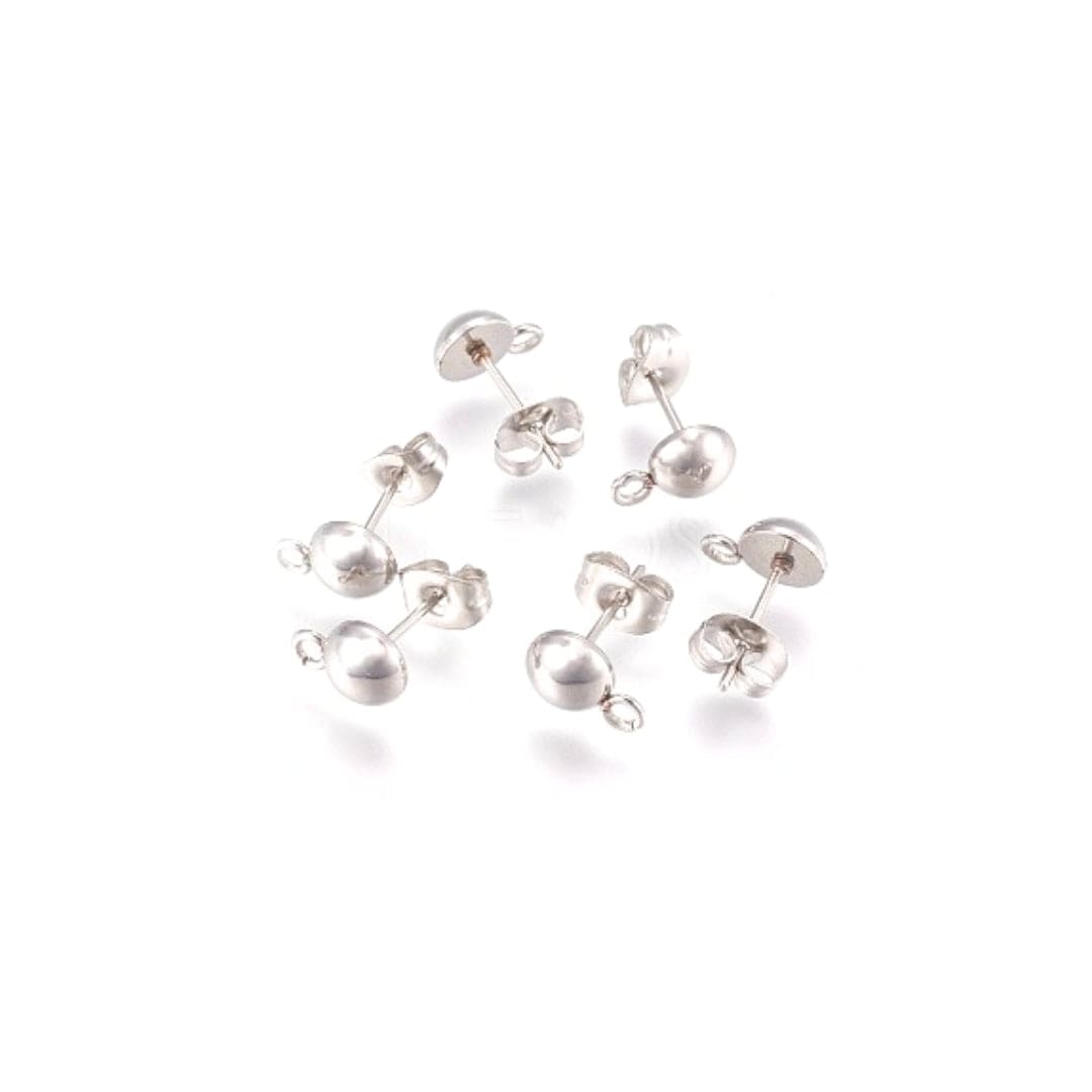 Apprêt Boucles d'Oreilles Acier Inoxydable Argenté