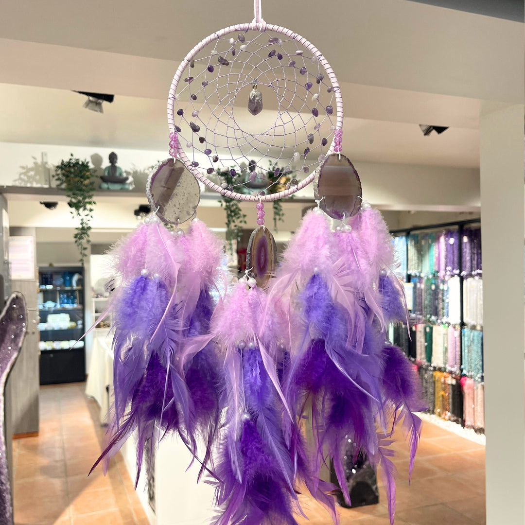 Attrape Rêve Améthyste et Agate - Perles