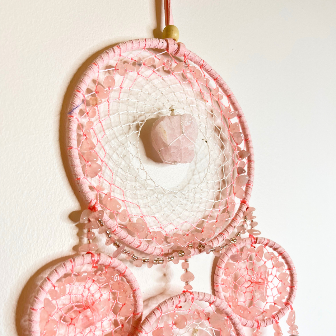 Attrape Rêve Quartz Rose - Perles