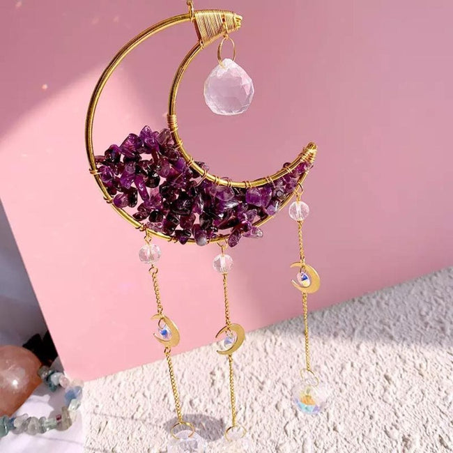 Attrape soleil Lune Améhyste - decoration