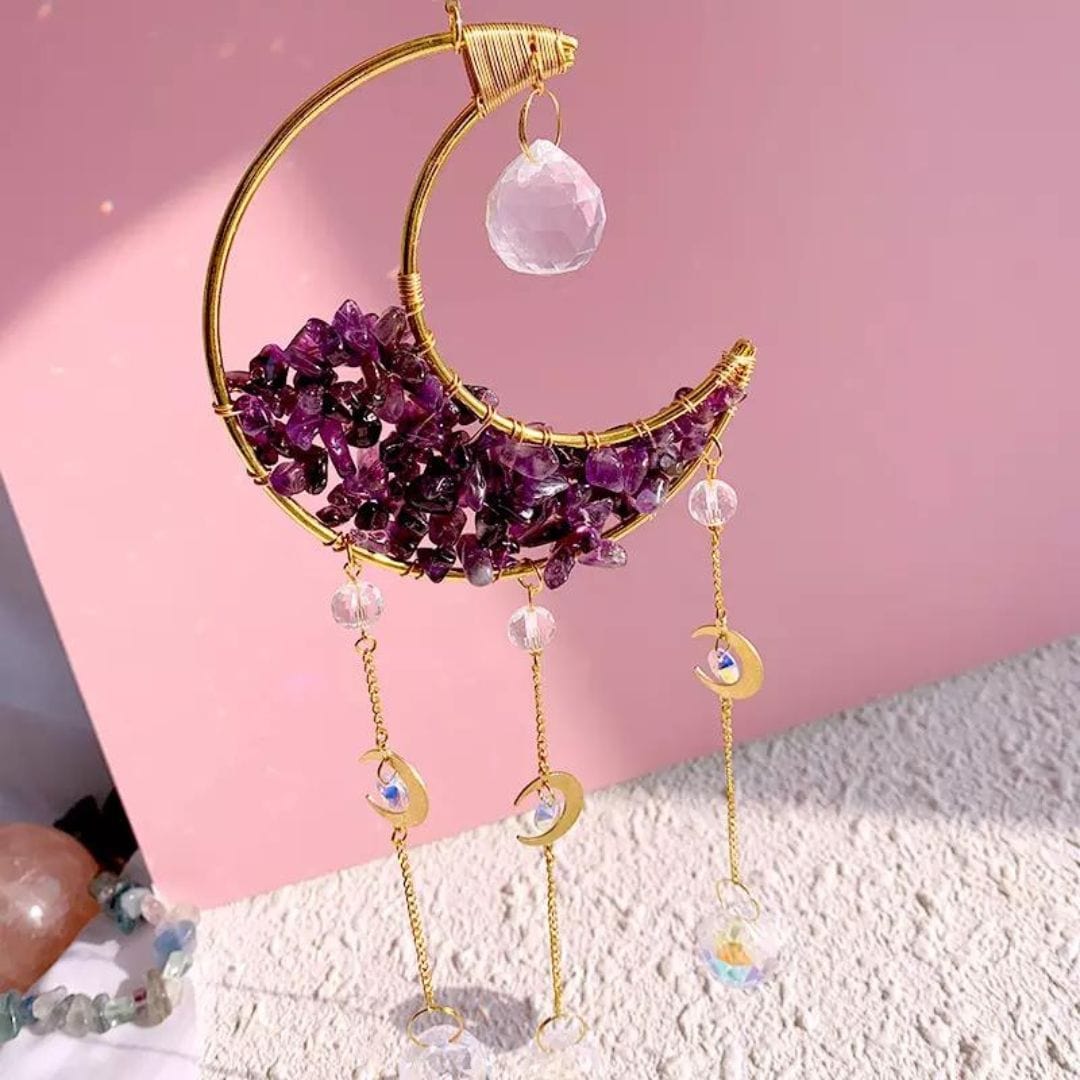 Attrape soleil Lune Améhyste - decoration