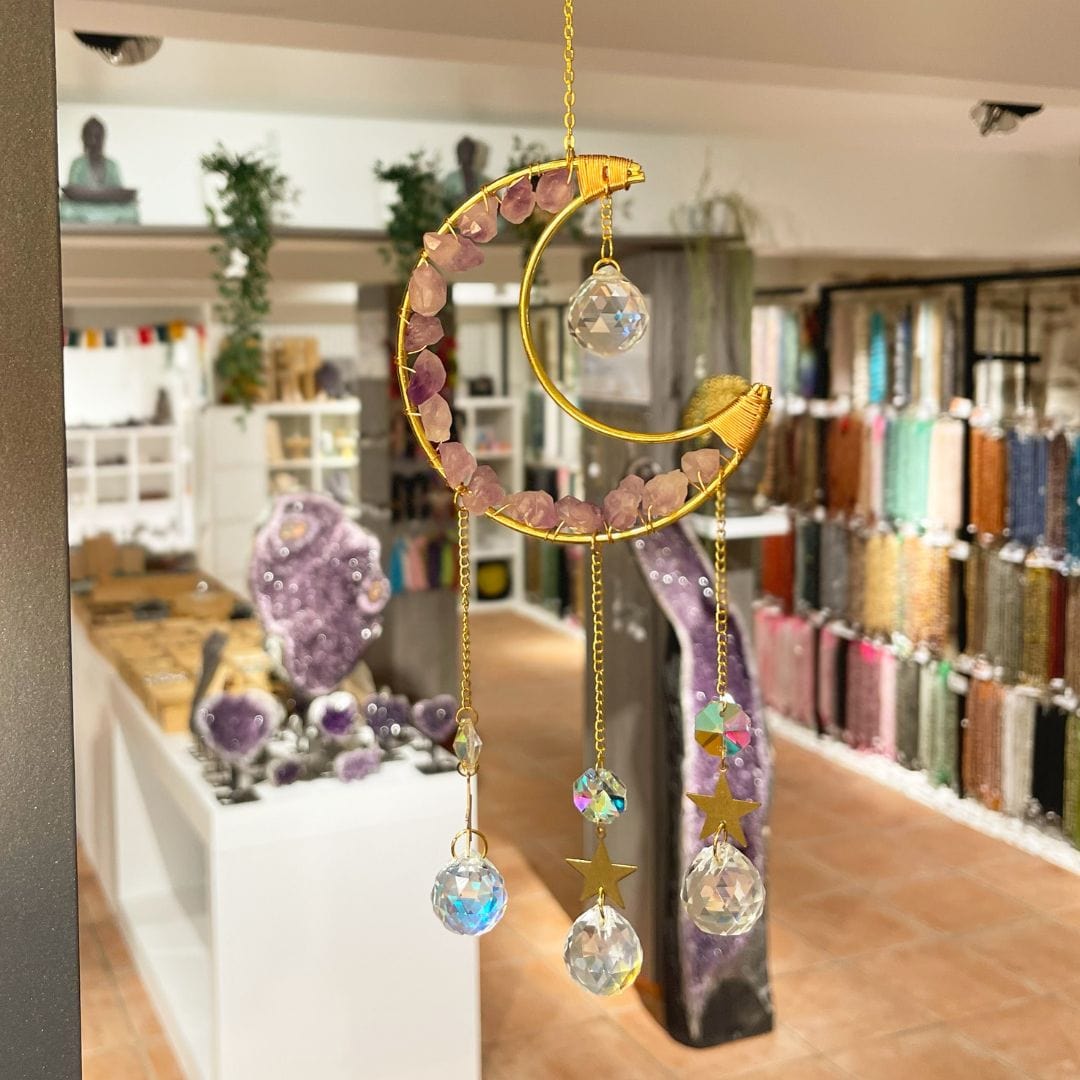 Attrape soleil Lune Cristal d’Améthyste - decoration