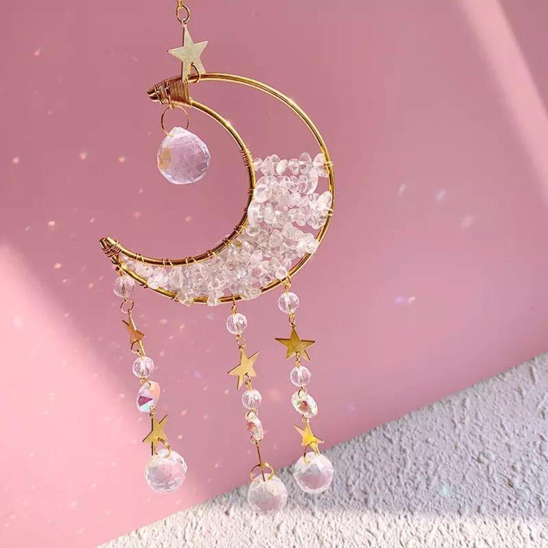 Attrape soleil Lune Cristal de roche - decoration