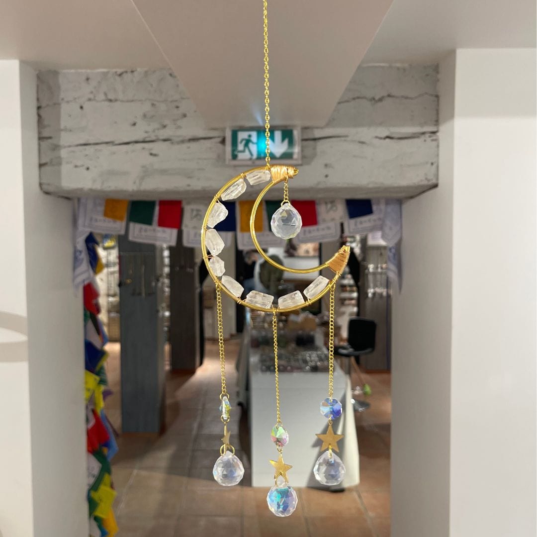 Attrape soleil lune en Cristal de roche - decoration